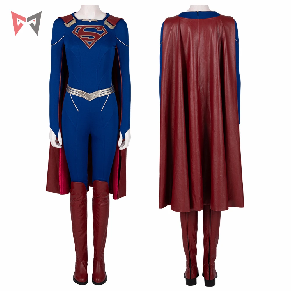 New Movie Supergirl  Cosplay Costume Custom Made V Series Cloak Jumpsuit Boots  One-piece For Girl Women Halloween Anime