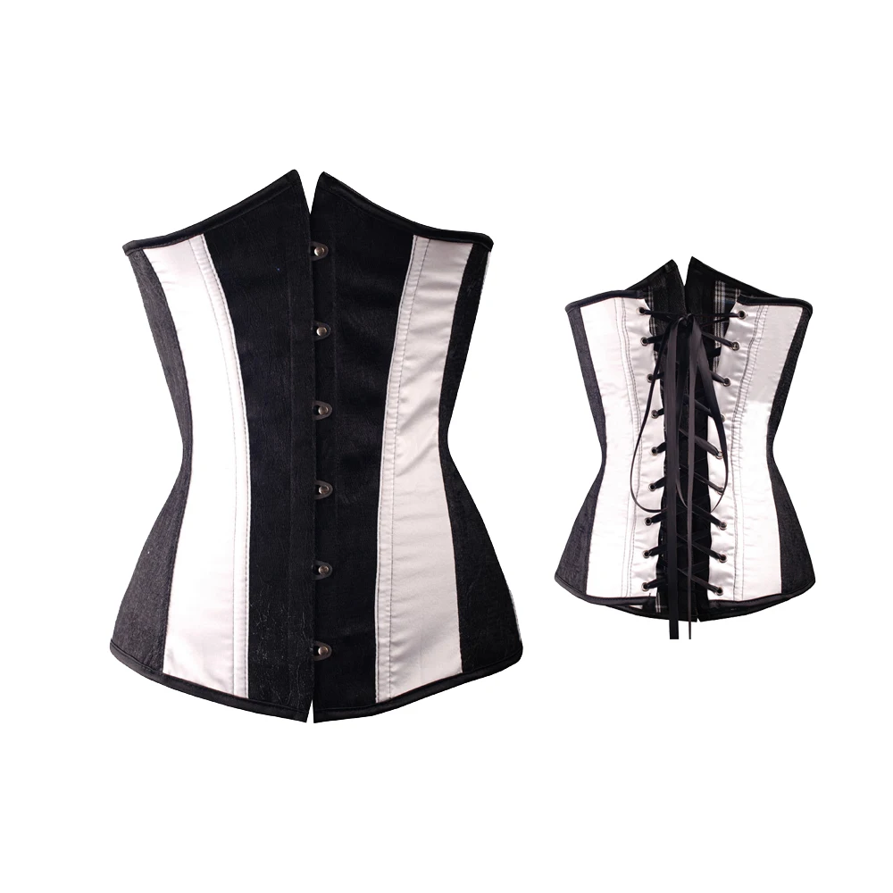Сексуальное женское Бюстье белый черный корсет на шнуровке готическое нижнее