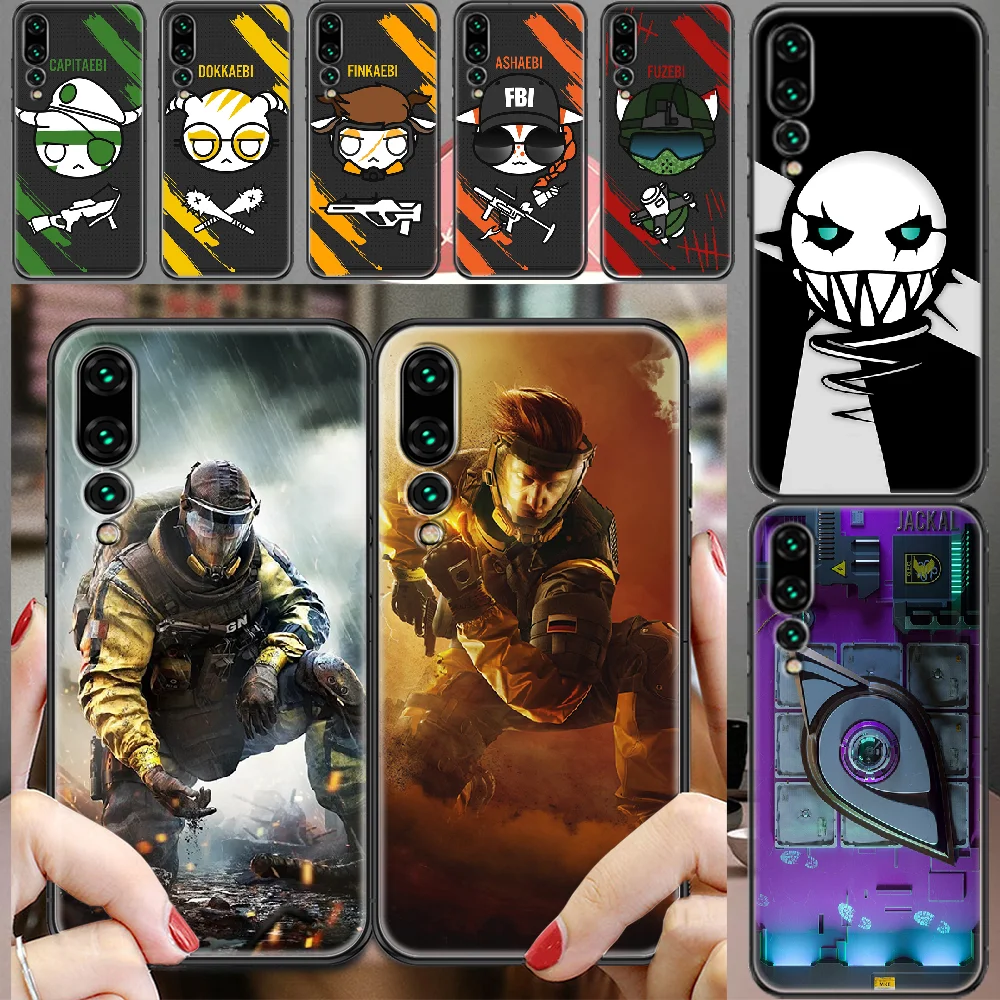 Чехол для телефона с радужной игрой 6 осад Huawei P Mate P10 P20 P30 P40 10 20 Smart Z Pro Lite 2019 Черный