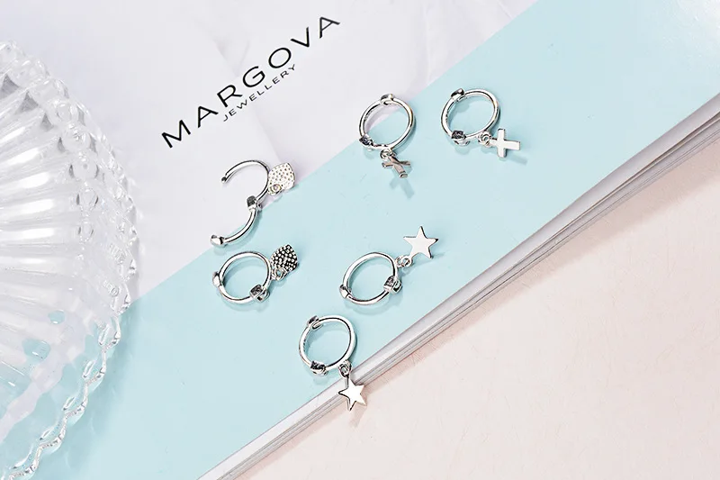 Todorova, маленькие серьги-кольца для девочек, подарок для подростков, Хрящевые серьги-кольца для женщин, модные ювелирные изделия, серьги с крестиком в форме сердца и звезды