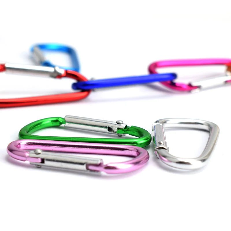 10 шт. алюминиевый карабин d образное кольцо для ключей зажим походов походный