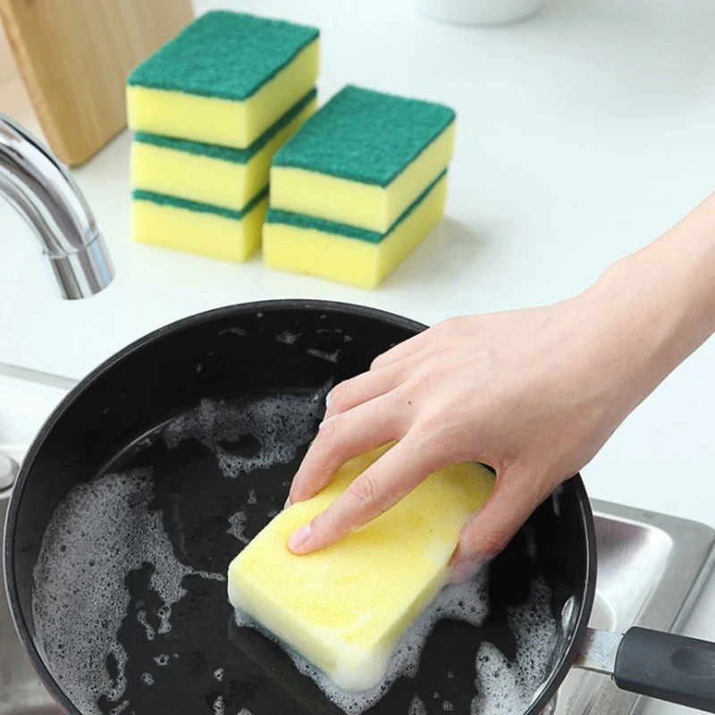 

10PCS Sponge Cleaning Dish Washing Catering Scourer Scouring Pads Kitchen Tool