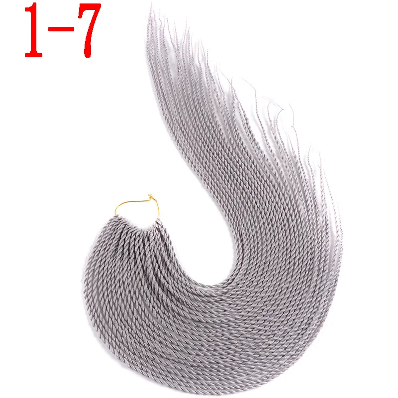 1-7 MERISIHAIR Ombre вязанные косички Сенегальские крученые волосы 24 дюйма 30 корней/упаковка синтетические плетеные волосы для женщин серый синий розовый - Цвет: 1-7