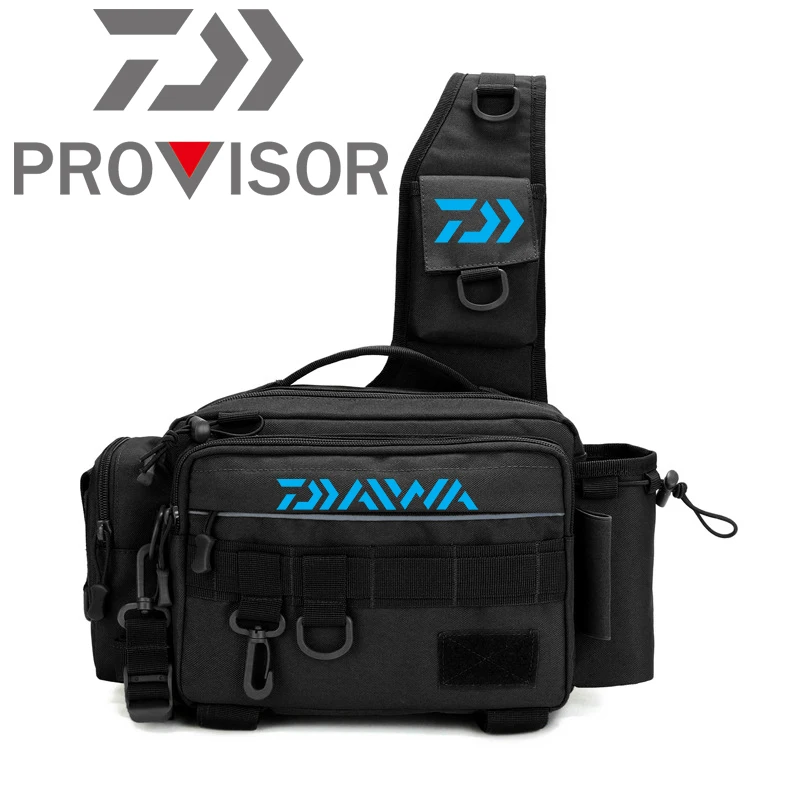 Daiwa Multifunctional Fishing Tackle Bags Single Shoulder Crossbody Bag Waist Pack Fish Lures Gear Utility Storage | Спорт и