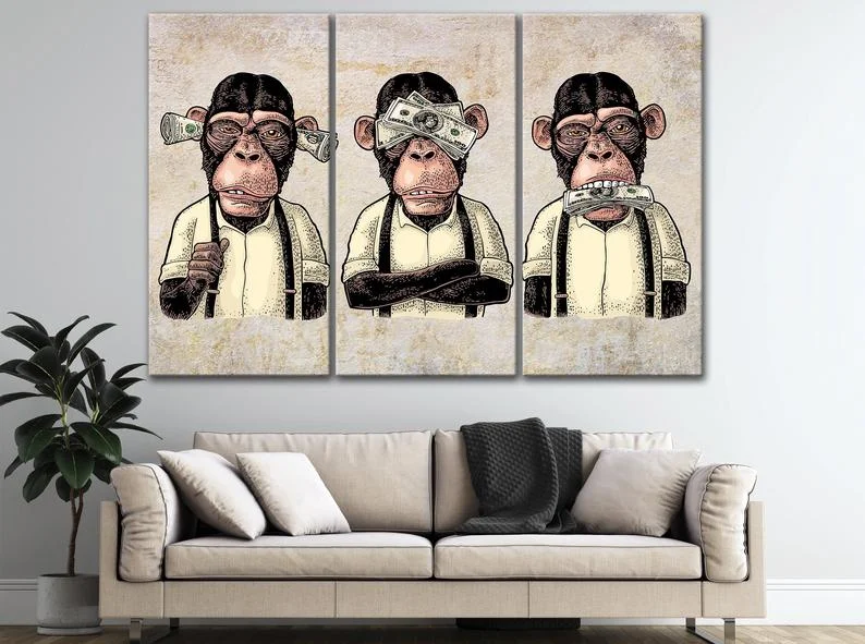 

Three Wise Monkeys Wall Funny Street Art Poster