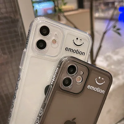 

Personality Side Wink Smiley Face Full Wrapping Mobile Phone Case Suitable For Apple Series 2021 Simple Style iPhone 11Pro Max