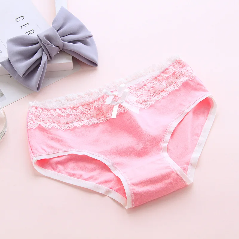 Нижнее белье для молодых девушек 6 шт./пакет кружевные хлопковые трусы