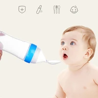 3 pcs baby training silicone milk bottle squeeze spoon child food supplement bottle rice cereal spoon feeder tableware tools
