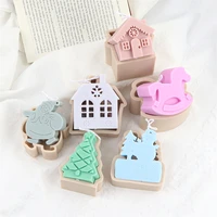 christmas bell snowflake tree house hat silicone candle mold handmade plaster diffuser stone mould soap making home ornament