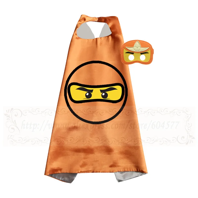Orange Костюм ниндзя, накидки супергероя с масками, костюм для ролевых игр, дня рождения, вечеринки, вдохновленный наряд, Рождественский Костюм - Цвет: Orange