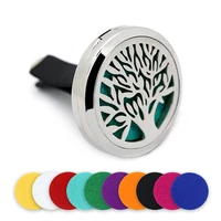 bofee tree of life car essential oil aromatherapy locket diffuser fragrance magnetic stainless steel perfume vent clip gift 30mm