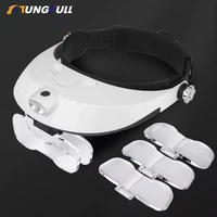 magnifier glasses with light glass headset magnifier illuminated wearing style lamp with magnifying glass for repair jeweler