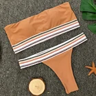 2021 сексуальное бикини-бандо, Женский тканый полосатый купальник в стиле пэчворк, купальник, комплект бикини, купальный костюм, пляжная одежда, бикини, Женское бикини пуш-ап