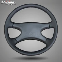 shining wheat black artificial leather hand stitched car steering wheel cover for lada niva 2006 2017 2107 1997 2012