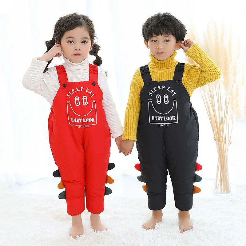 Осенне зимние детские комбинезоны для мальчиков от 1 до 5 лет теплые штаны милые