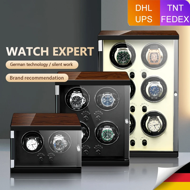 MELANCY Arrival Watch Winder for 6 Automatic Japanese Mabuchi Mute Motor Watches Storage Box Display Case Gift |