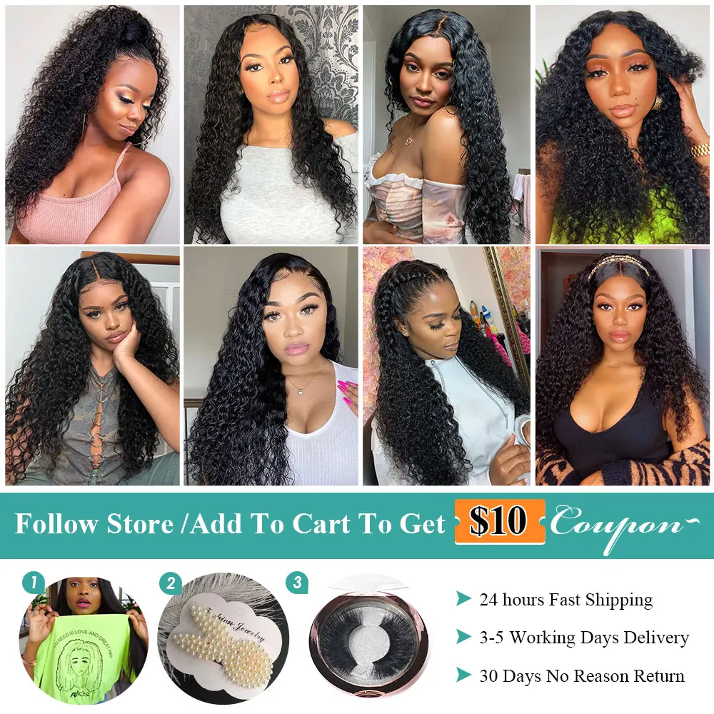 

Brazilian Curly Human Hair Wig Lace Front Human Hair Wigs For Women Pre Plucked Curly Lace Front Wig Allove 13X6X1 Lace Part Wig