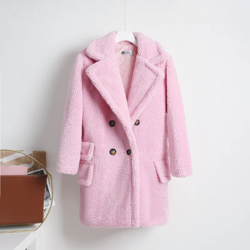 

Fashion Chic Teddy Bear Jackets Coats Women Winter 2020 Stylish Long Faux Fur Coat Female Thick Warm Lambs Wool Fur Jacket