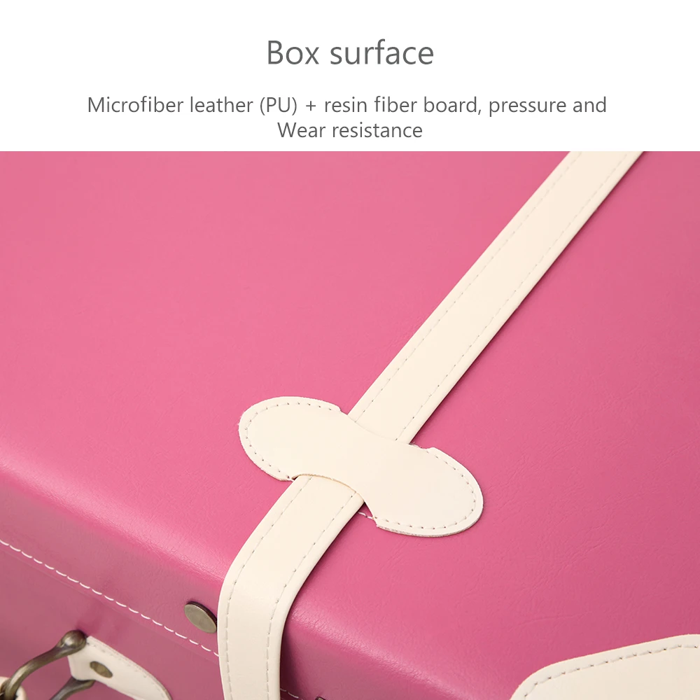 Винтажный чемодан UNIWALKER розовый Дорожный на колесах устойчивый к царапинам