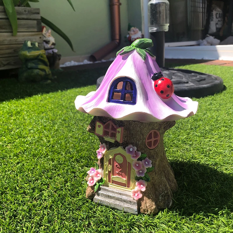 LED Light Multi Craft Miniature Fairy House Solar Powered Outdoor Decor Garden Yard Walkway Decoration Led | Дом и сад