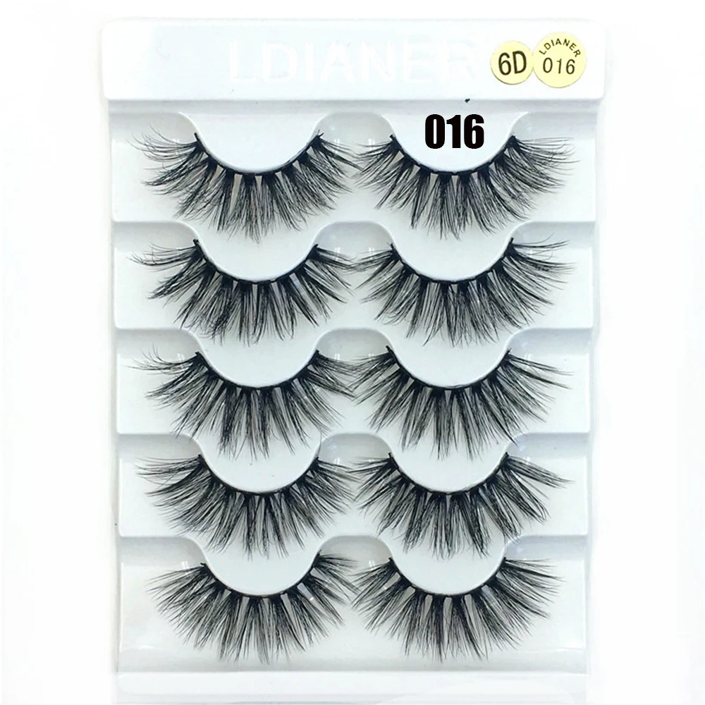 

NEW 7 Styles 5 pair Mink Hair False Eyelashes Natural/Thick Long Eye Lashes Wispy Makeup Beauty Extension Tools