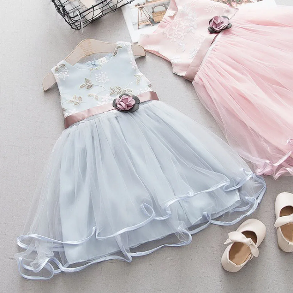 Корейская версия взрывного платья детское Сетчатое платье принцессы без рукавов