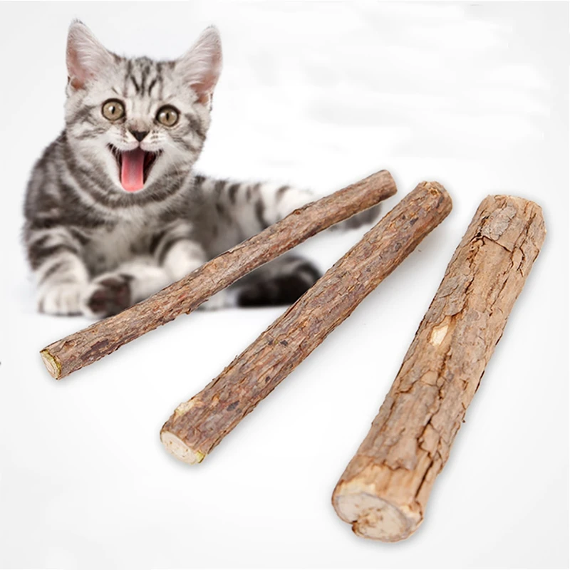 

Natural Silvervine Stick Cat Interactive Toy Kitten Teeth Cleaning Tool Cat Wand Catnip Cat Chewing Toy Burlywood Pet Supplies