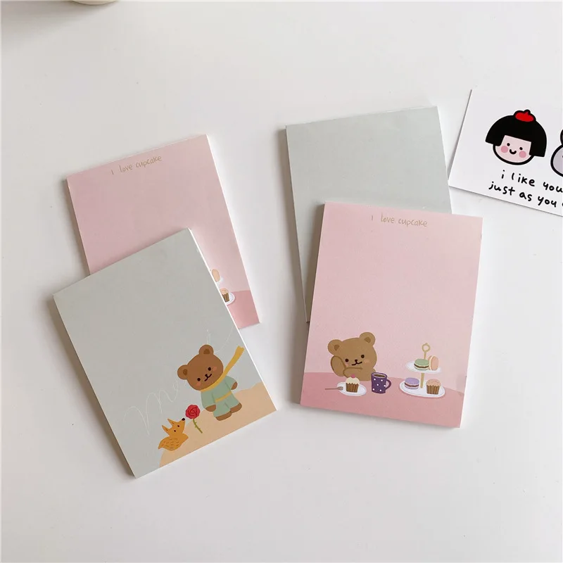 В Корейском стиле Красивые Носки с рисунком медведя из мультика Блокнот 50 листов