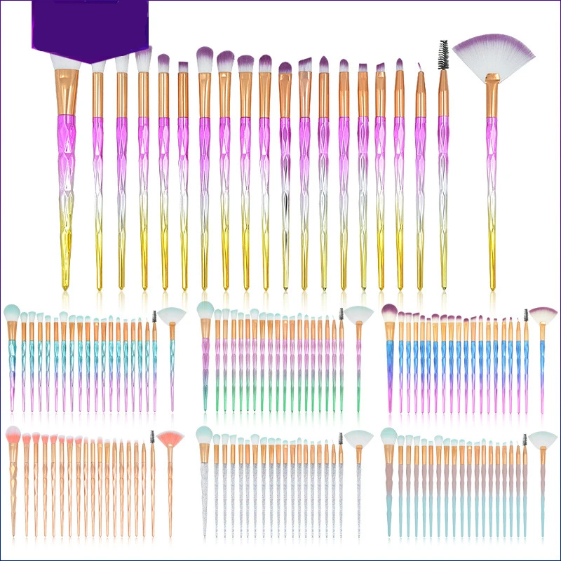 Набор кистей для макияжа с единорогом 20 шт. основы под макияж пудры румян теней