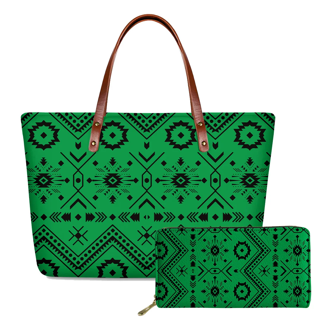 ELVISWORDS Polynesian Printed Shoulder Bags For Women luxury Handbags&Wallet Set Lady Top-Handle Bag Casual Tote Bolsa Feminina