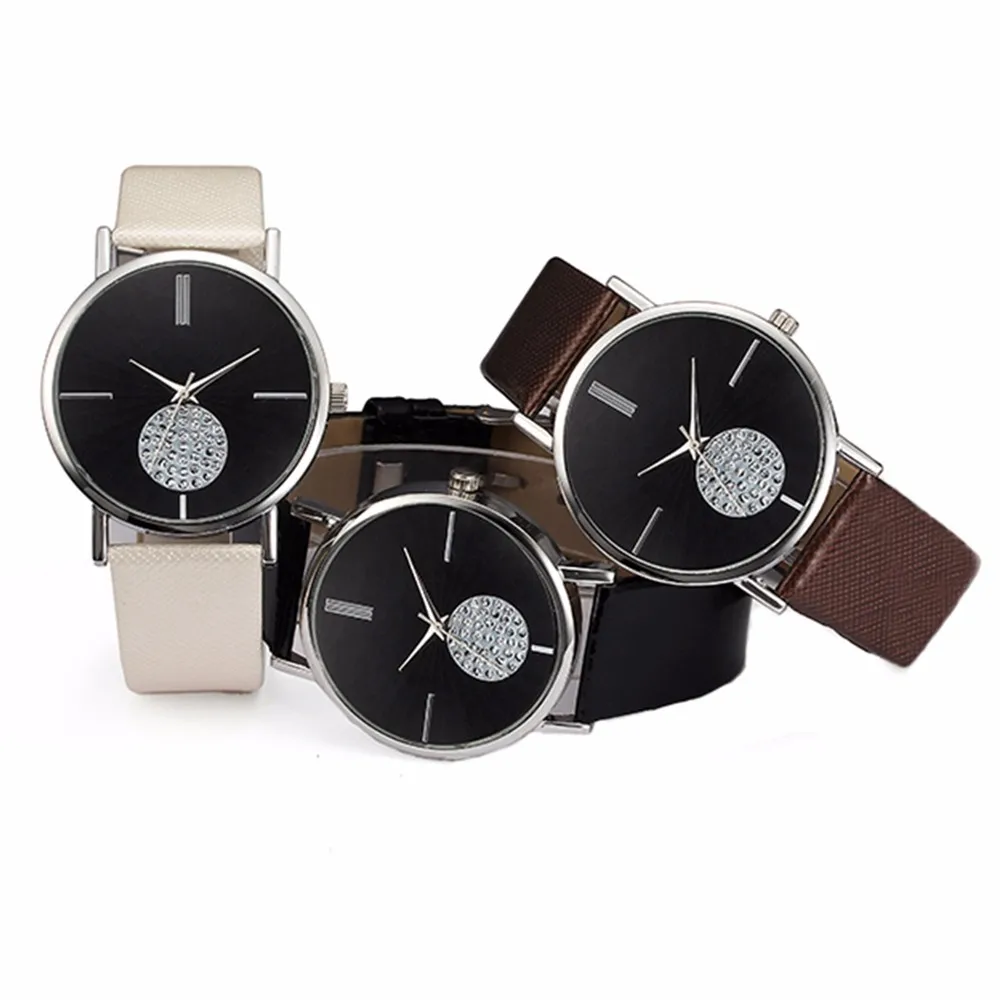 Женские часы в стиле ретро с цифровым циферблатом и кожаными стрелками