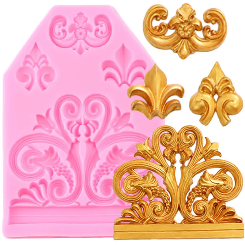 

European Baroque Relief Silicone Molds Cake Border Fondant Mold DIY Cake Decorating Tools Candy Clay Chocolate Gumpaste Moulds