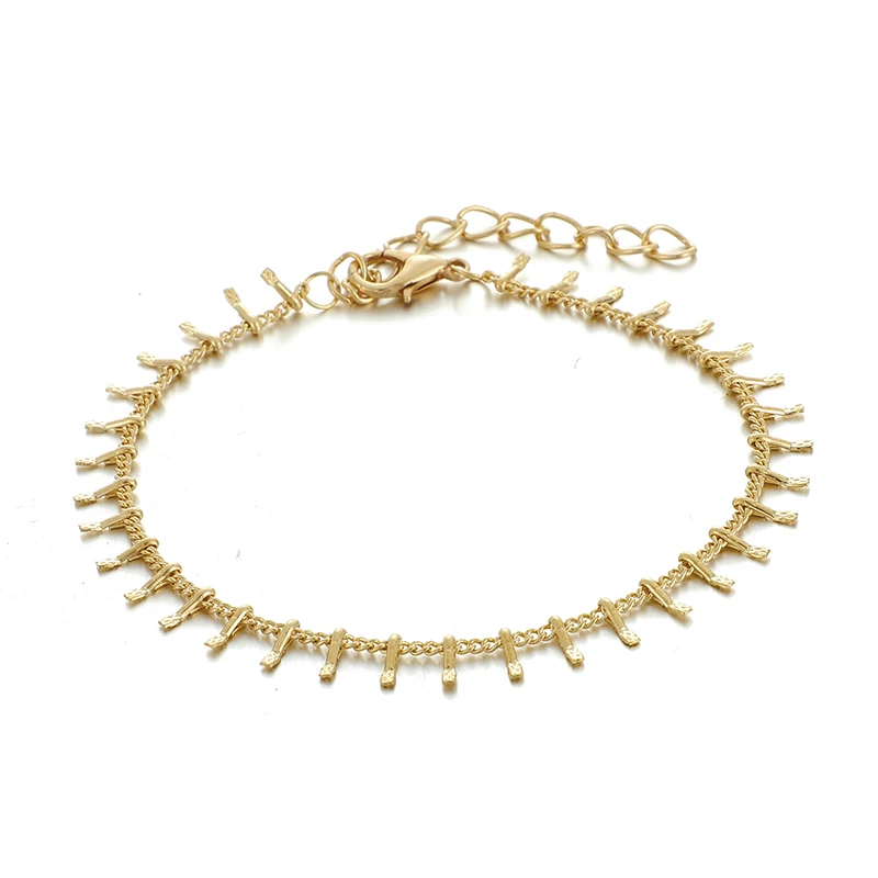 Tocona 7pcs/sets Clear Water Drop Crystal Stone Ladies Bracelets Gold Chain Cuff Bangle for Women Jewelry Wholesale 9168