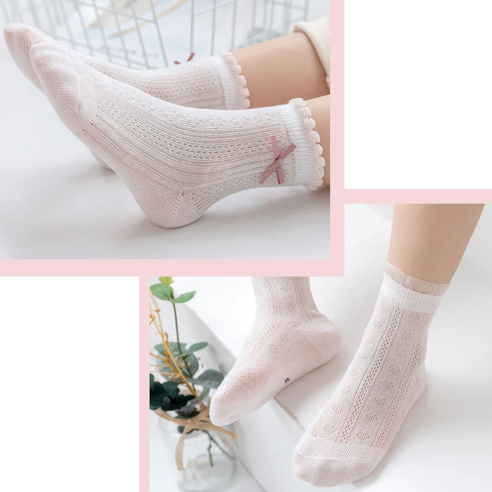 

Girls cute frilly socks 5pairs/lot ruffle socks for 12m-12y Children Cotton Flower Princess Lace Sock