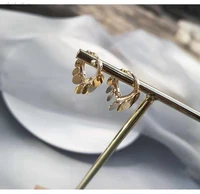 retro fashion sequin earrings large simple geometric gold tassel metal pendant ladies high end accessories
