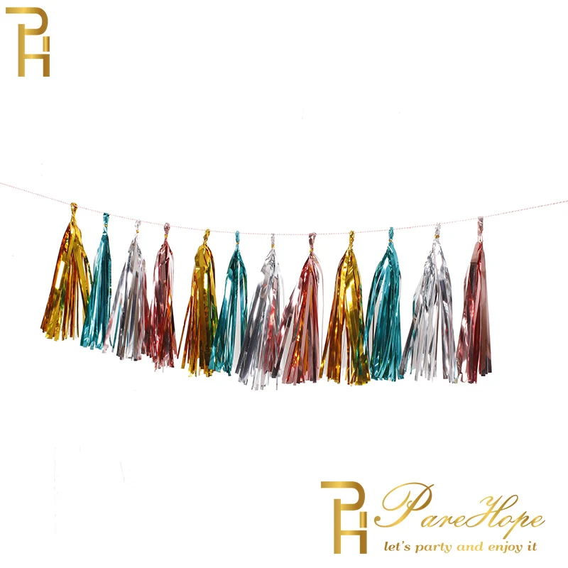 Свадебное украшение из розового золота венок с бахромой фольги для дня рождения