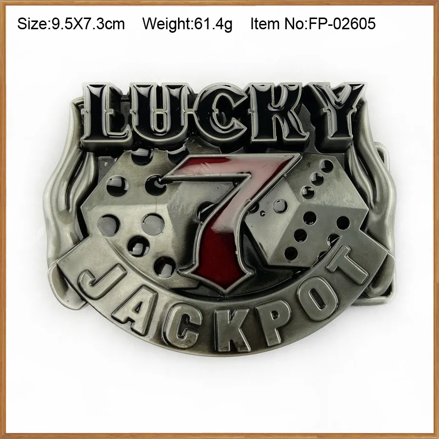 BuckleClub цинковый сплав Ретро стиль LUCKY 7 jackpot Западный подарок пряжка для ремня