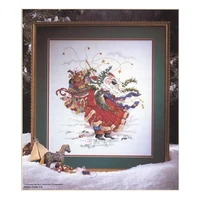 14111822162825ct counted cross stitch kit windswept st nick winter snow santa christmas father giving gifts dim 00272 272