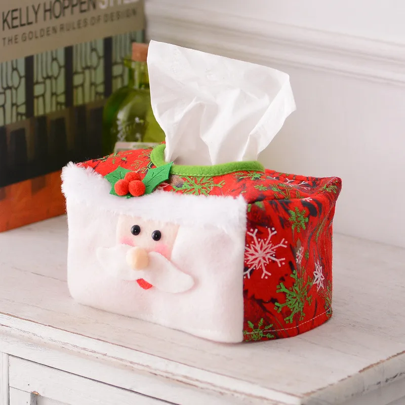 

Xmas Articles New Christmas Decoration Tissue Cover Storage Box Christmas Desktop Atmosphere Decoration