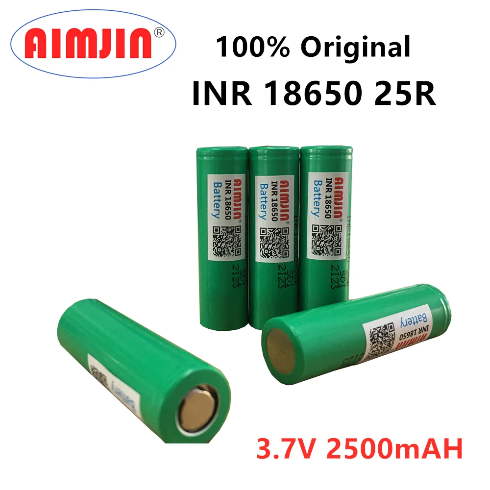 18650 3 7 V 2500 MAH перезаряжаемая батарея INR 25R 20A использует электронные сигареты всех