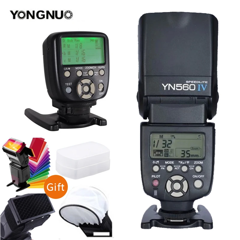 Фото Беспроводная вспышка YONGNUO YN560IV YN560-IV YN560 IV, триггер YN560-TX II для камер Canon, Nikon, Olympus, Pentax, Fuji №2