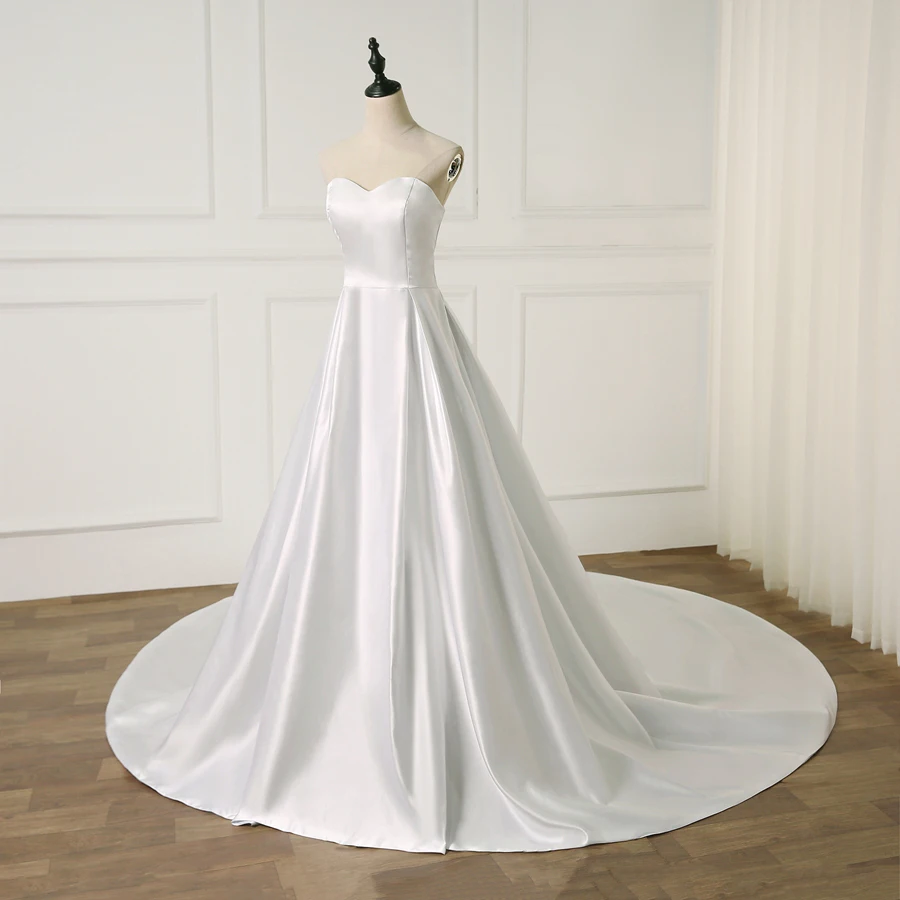 Jiayigong Элегантное Атласное Милое Свадебное Платье Vestido De Noiva без рукавов