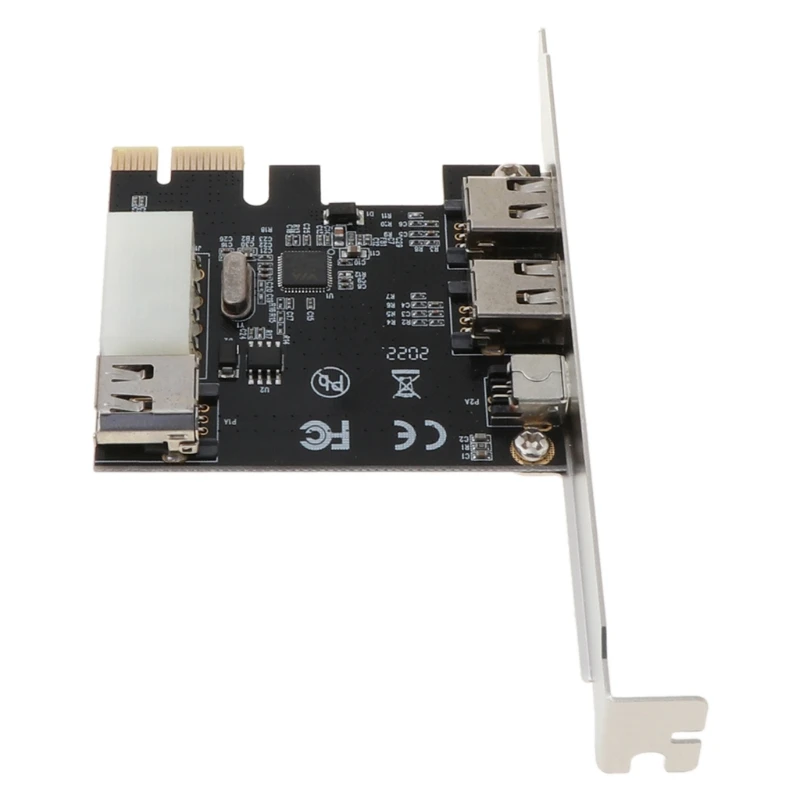 

H7JA PCI-e 1X IEEE 1394A 4 Port(3+1) Firewire Card Adapter 6-4 Pin Cable For Desktop PC