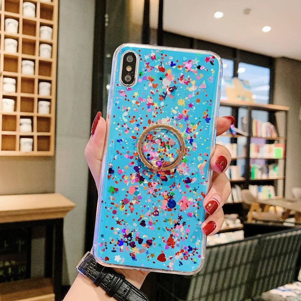 Сияющий с сияющими блестками и пайетками чехол для samsung Galaxy J4 Plus J6Plus J415F Крышка для samsung A7 A9 S10 S9 Note 9 A50 A30 A6