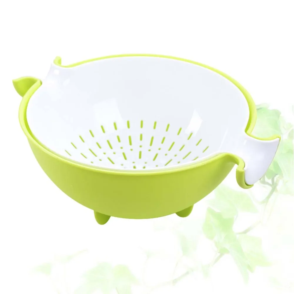 

2-in-1 Kitchen Strainer Colander and Bowl Sets Large Plastic Washing Bowl and Strainer Detachable Colanders Strainers Set (Purpl
