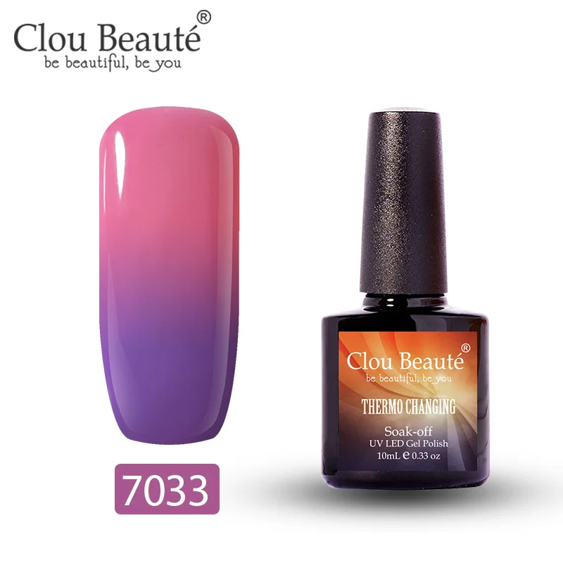 7033 Clou Beaute гель-лак, меняющий цвет в зависимости от температуры, гибридный УФ-лак для ногтей, стойкий, растворимый гель, 10 мл - Цвет: 7033