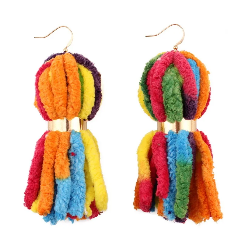 Красочные большие объемные серьги-подвески для женщин дизайнерские брендовые