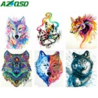 AZQSD картина маслом по номерам животных уникальные развивающиеигрушки diyи подарок Рисование по номерам волк изображения для Гостиная украшения дома Наборы
