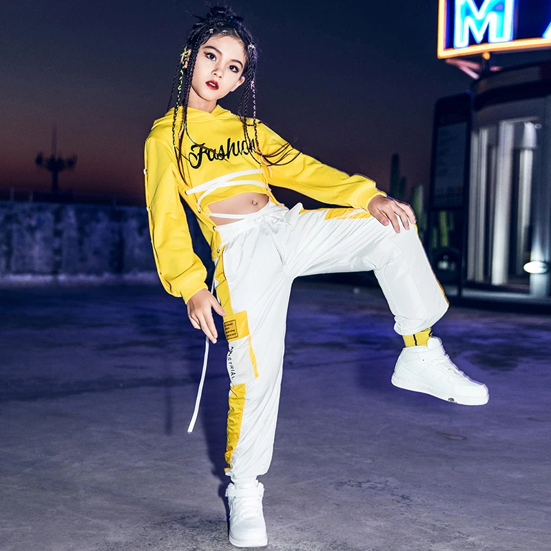 Костюмы в стиле хип хоп для девочек одежда уличного танца детская современных