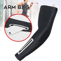 sports arm sleeves breathable non slip volleyball basketball arm warmer outdoor running arm bag with phone bags bhd2